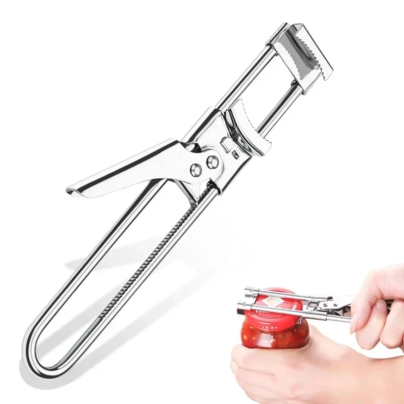 Stainless Steel Multifunctional Bottle Opener, Adjustable Rotating Cap Bottle Opener, Convenient Anti Slip Beer Cap Kitchen Tool