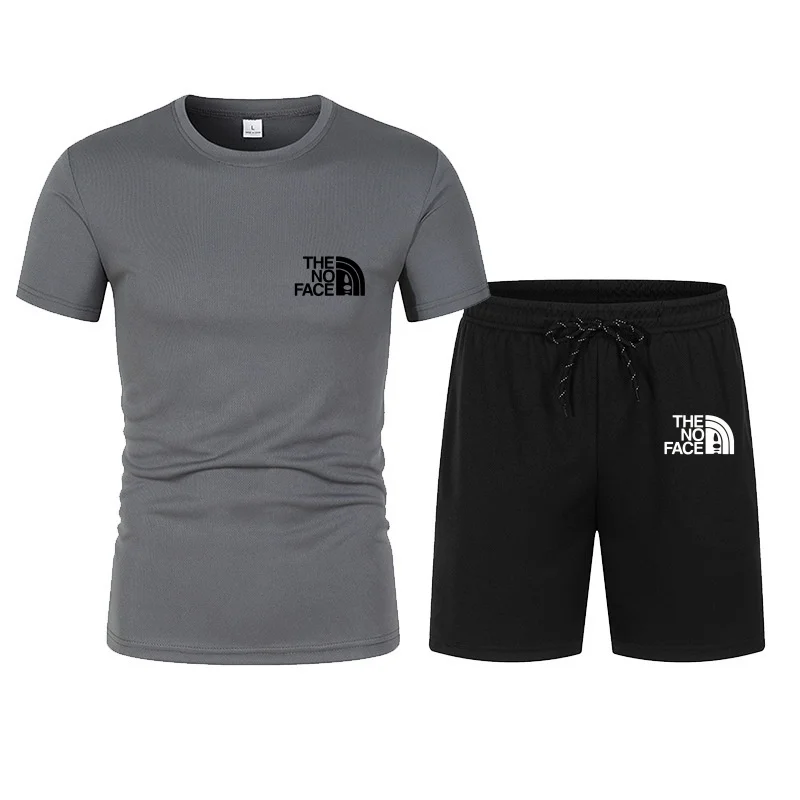 

2026 summer fashion trend casual sports two-piece set trendy men's short sleeved T-shirt+shorts set