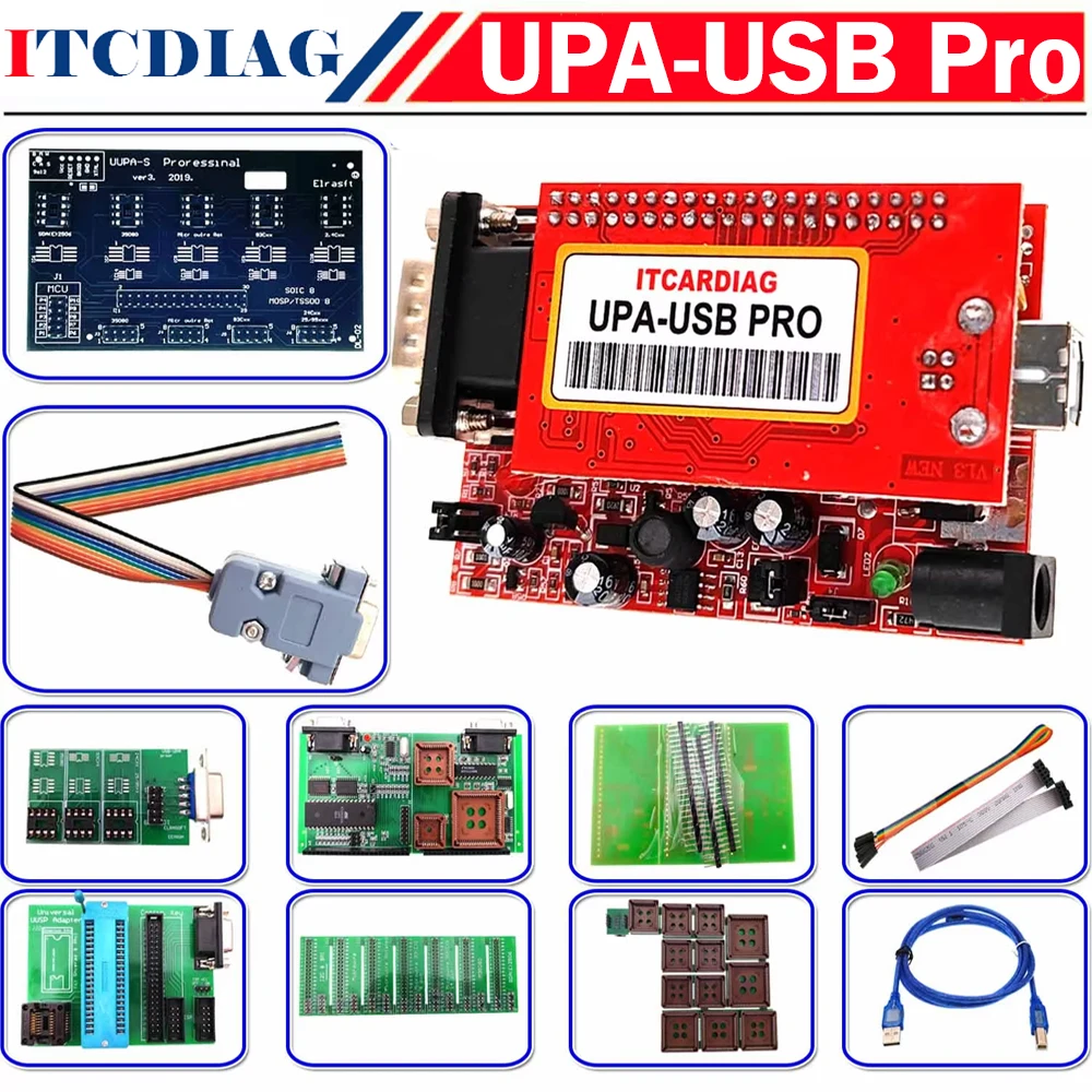 

NEW SN: 050D5A5B UPA-USB V1.3 ECU Chip Tunning Tool Programmer with NEC Functions with UUPA-S Adapter Test cable for UUSP UUSP-S