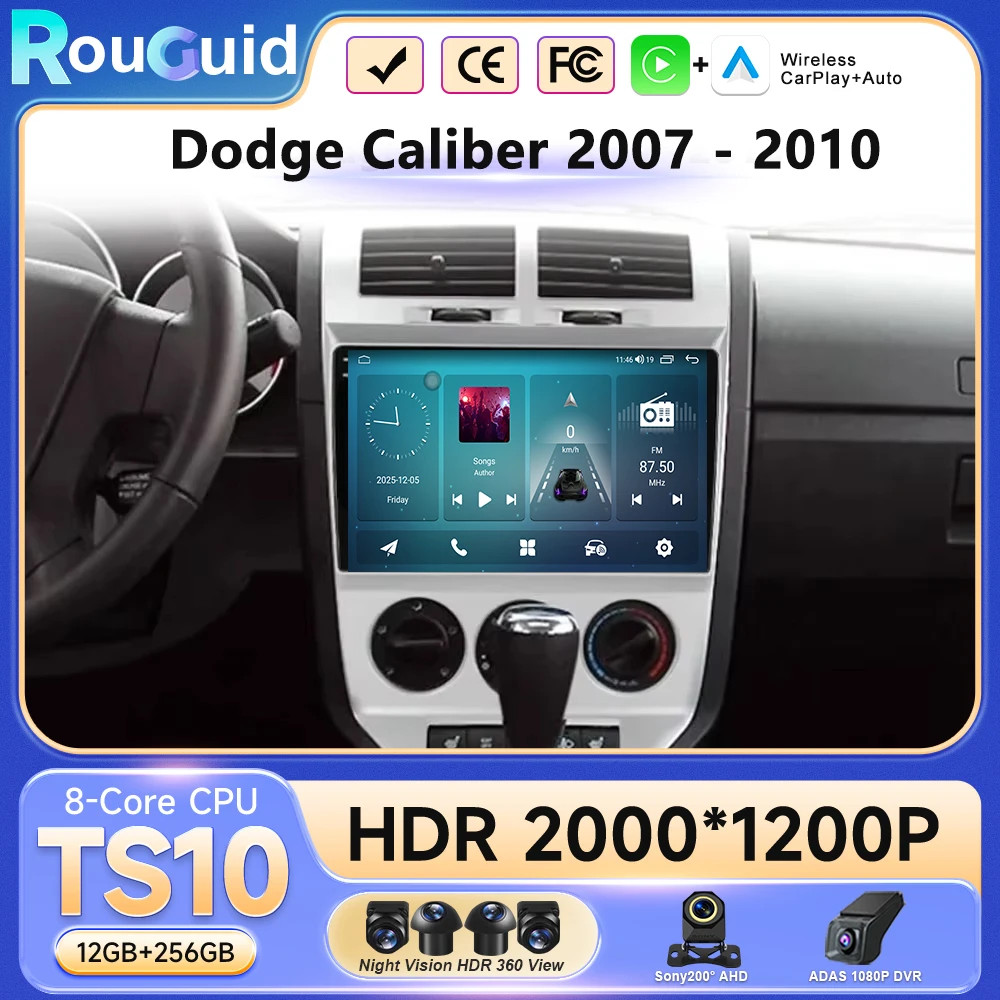 

Автомагнитола Android 16 для Dodge Caliber 2007-2012, 2K QLED, мультимедийный видеоплеер, GPS, AI Voice, CarPlay, головное устройство, стереосистема