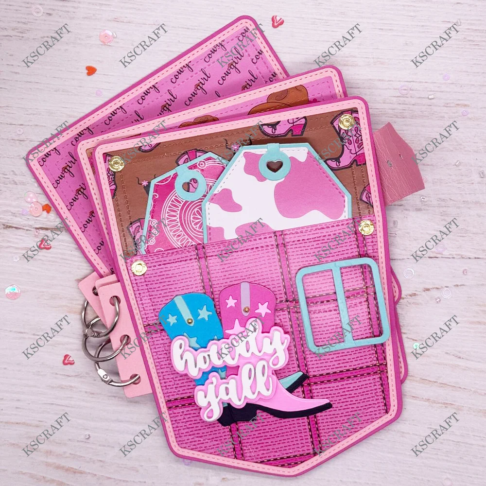 KSCRAFT Jeans Pocket Mini Album Cutting Dies Stencils for DIY Scrapbooking Decorative Embossing DIY Paper Cards