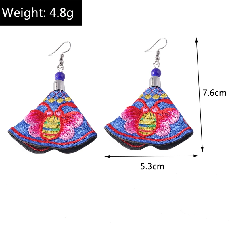 Bohemian Handmade Embroidery Bee Drop Earrings for Women Girls Party Holiday Jewelry Accessories