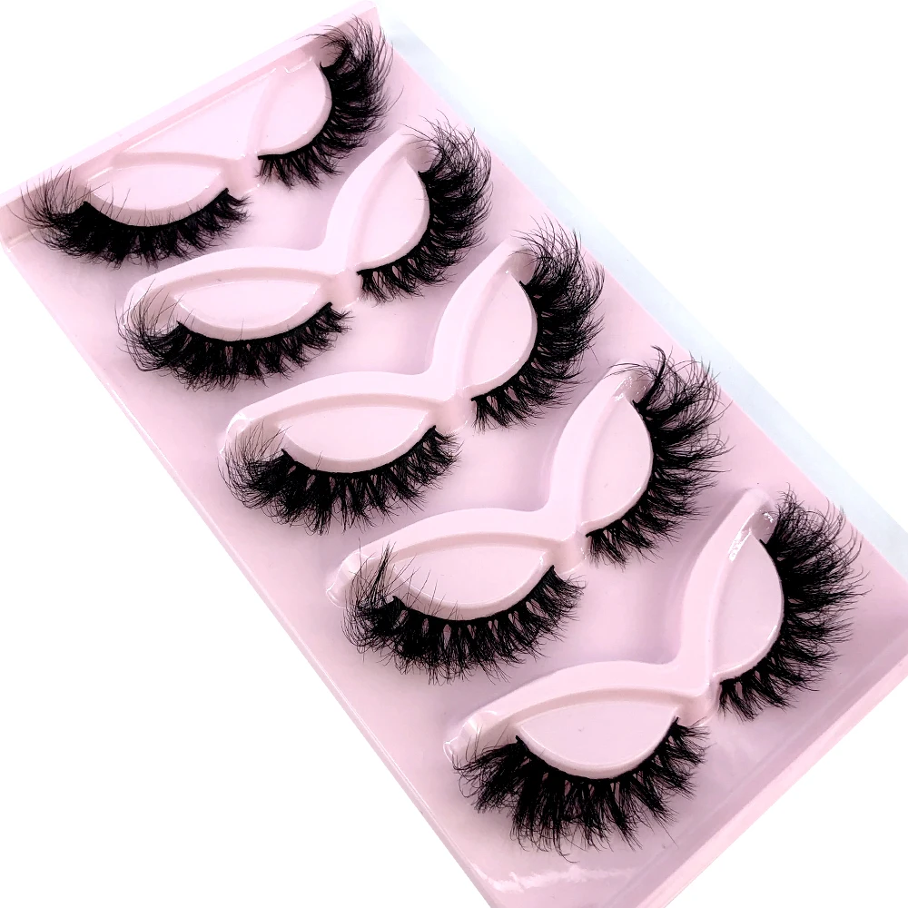 HBZGTLAD New 5 pairs Eyelashes 3D Natural False Lashes Fluffy Soft Cross Manga Lashes Wispy Natural Eyelash Extension Makeup