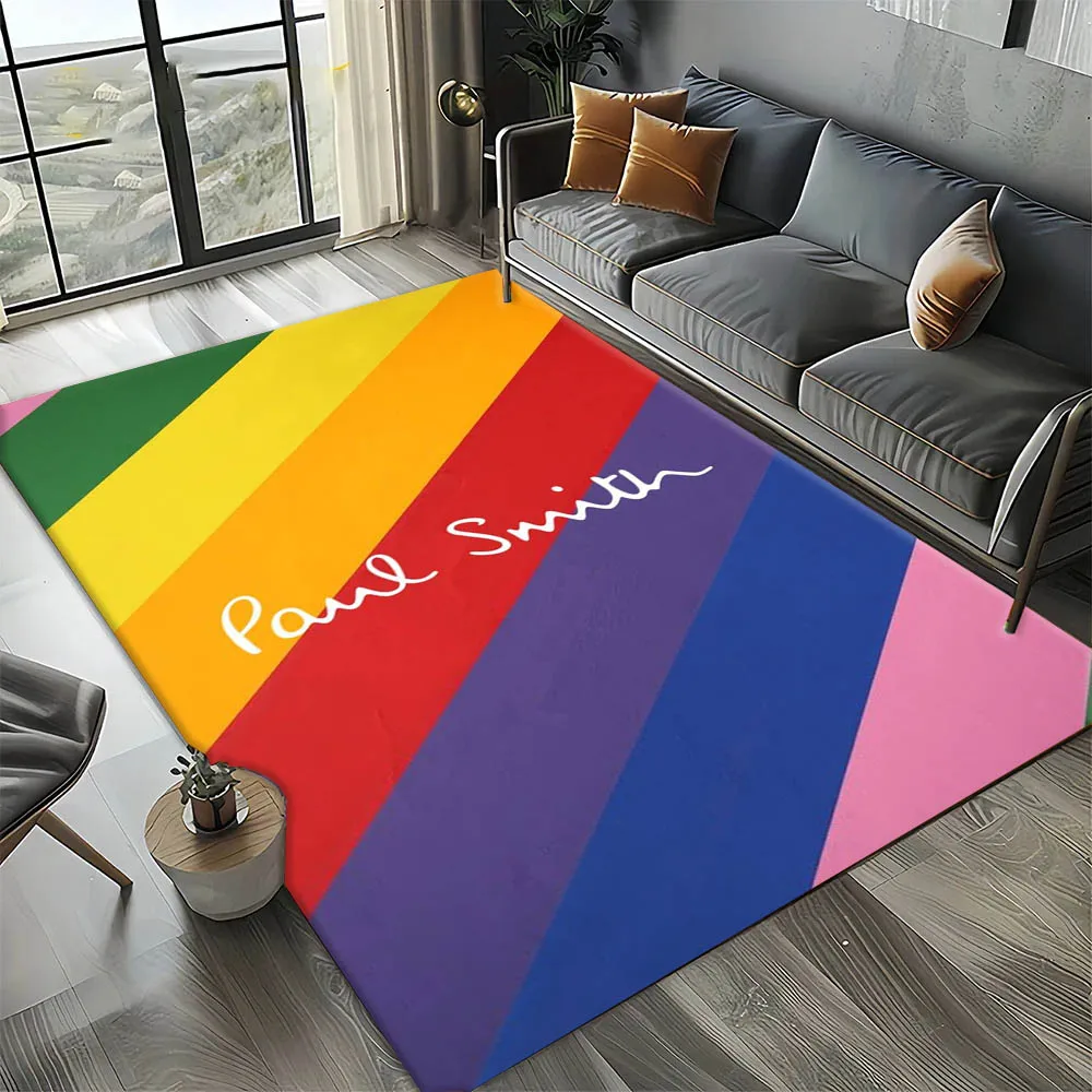 Classic Modern 3D P-PaulS S-Smits Rainbow Rug Carpet Rug Art for Room Decor Sofa Kid Game Area Fans Rug Non-slip Floor Mat Gift