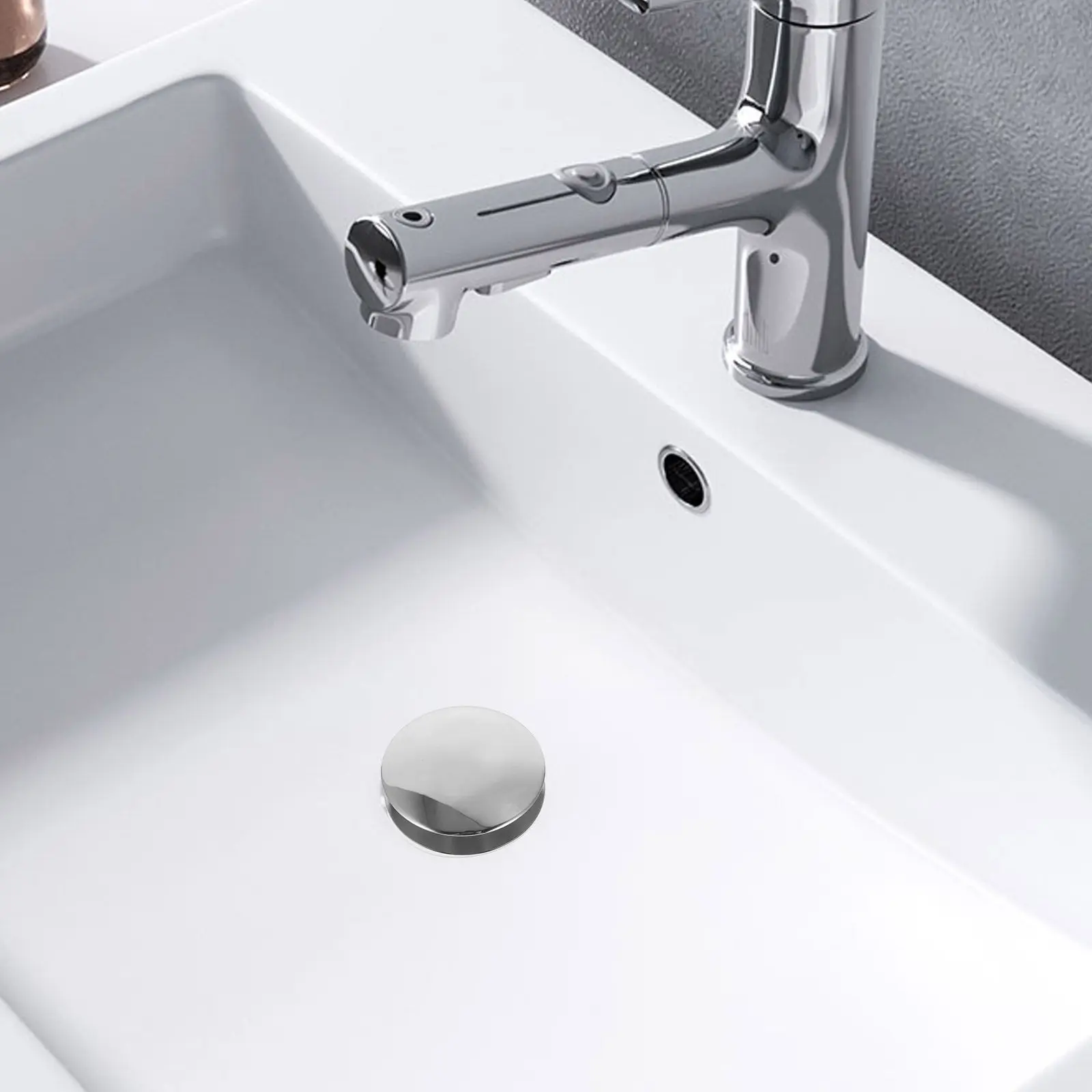 

Bathroom Sink Stopper Push Type Bounce Core Plug Filter Universal Drain Strainer for Washbasin Basin Bath Sink Drain Blocker