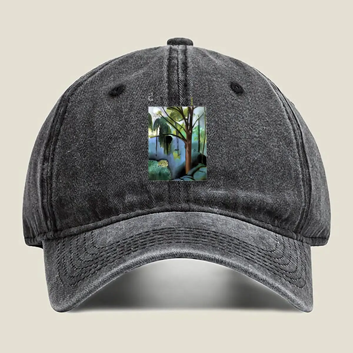 

Tree Painting Abstract Nature Art Washed Baseball Cap
