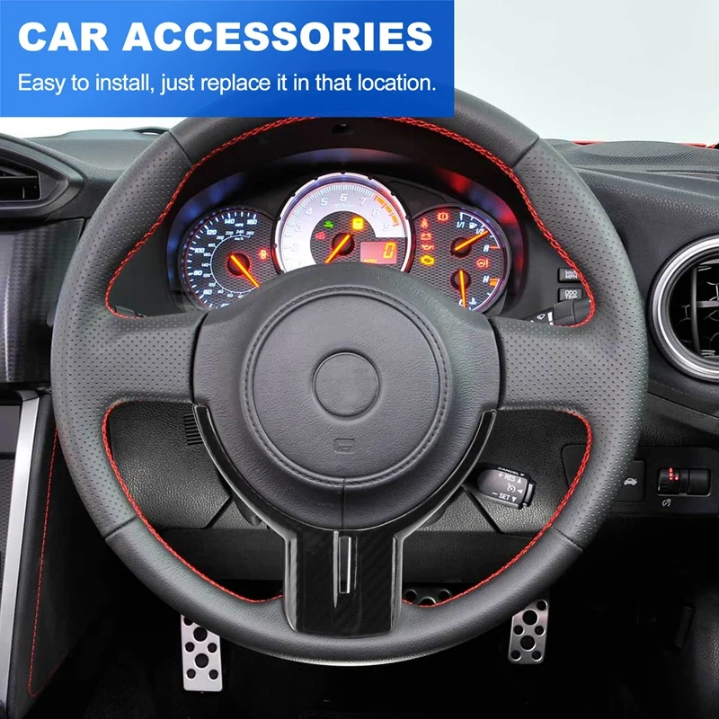 Carbon Fiber Steering Wheel Frame Panel Cover Trim For Subaru BRZ Toyota GT86