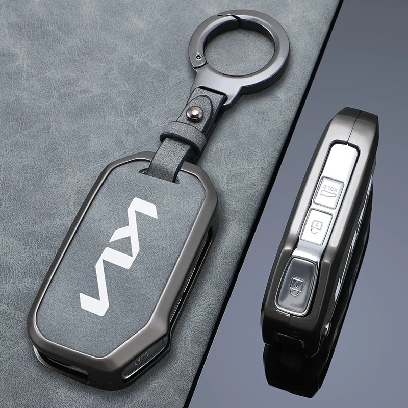 For Kia Sportage Ceed Xceed Sports K5 Seltos 2019 2020 2022 2023 Zinc Alloy Leather Remote Key Case Car Holder Chain Key Cover