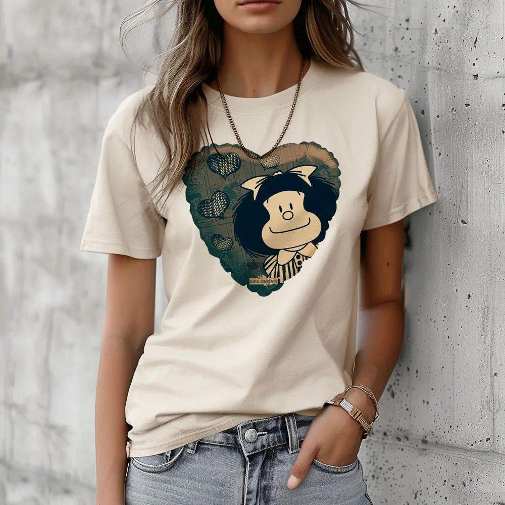 Mafalda t shirt women streetwear Y2K graphic top girl 2000s designer clothes