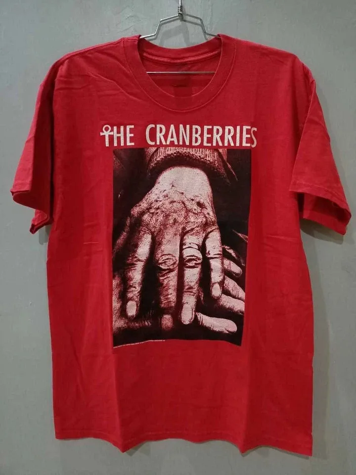 Vintage Classic Rock Band Tops 1995 Cranberry Band Pattern T-Shirt Print Cotton Crew Neck Short Sleeve Casual Loose Shirt Unisex