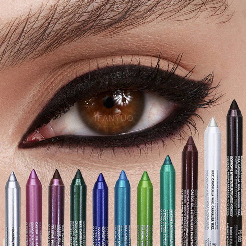 Lápices delineadores de ojos resistentes al agua, color negro y marrón, a prueba de manchas, de larga duración y para principiantes, maquillaje de ojos Punk suave y altamente pigmentado, 1 Uds.