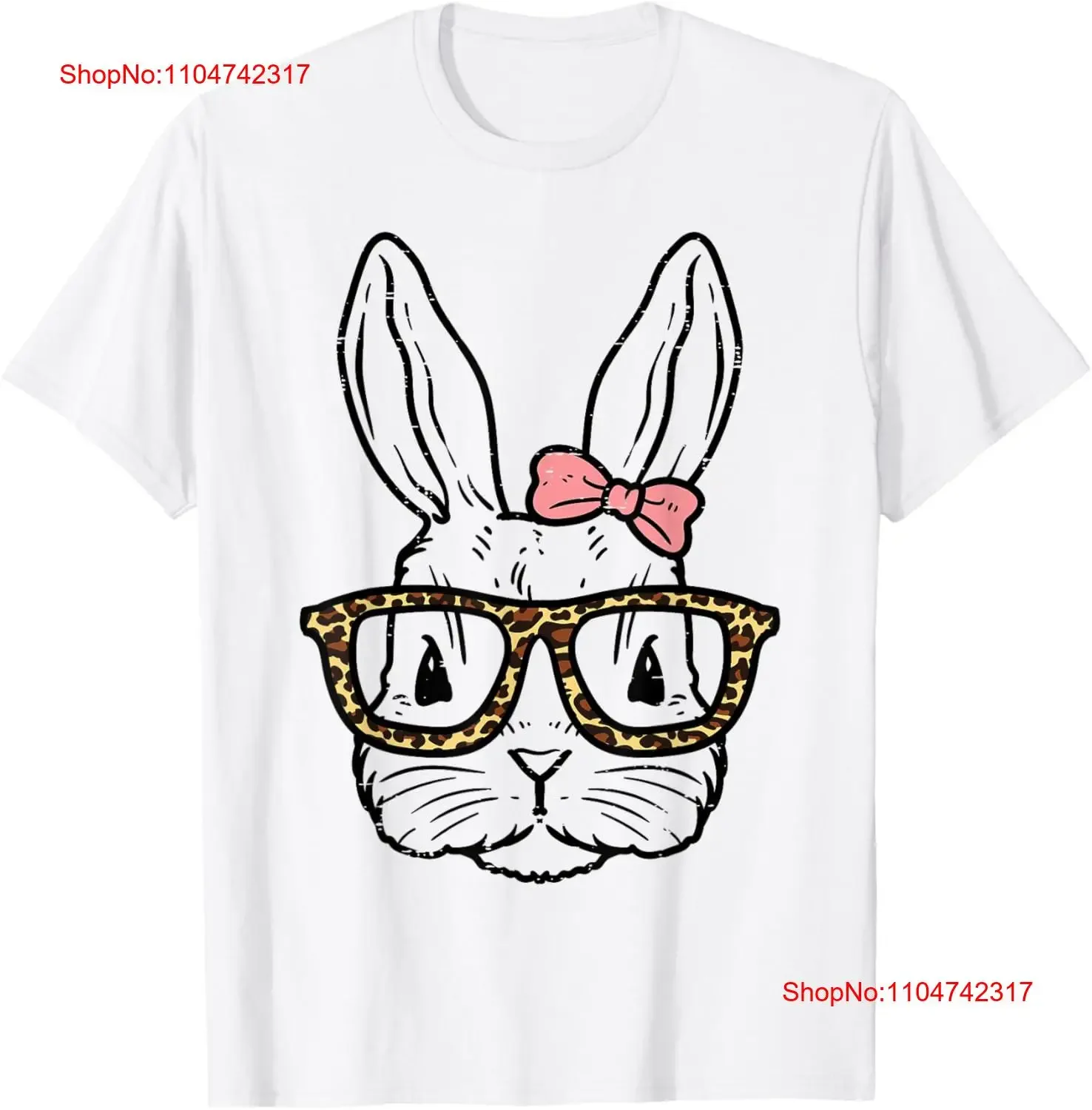 Conejo con gafas de leopardo, camiseta bonita de Pascua para niñas y mujeres, Top lavado vintage para uso diario, suave