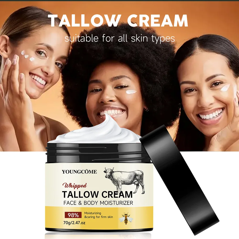 ​Beef Tallow Paste Deeply Moisturizer Honey Balm Brightening Wrinkle Remover Grass Fed Tallow Wild Honey Face Body Cream Skin