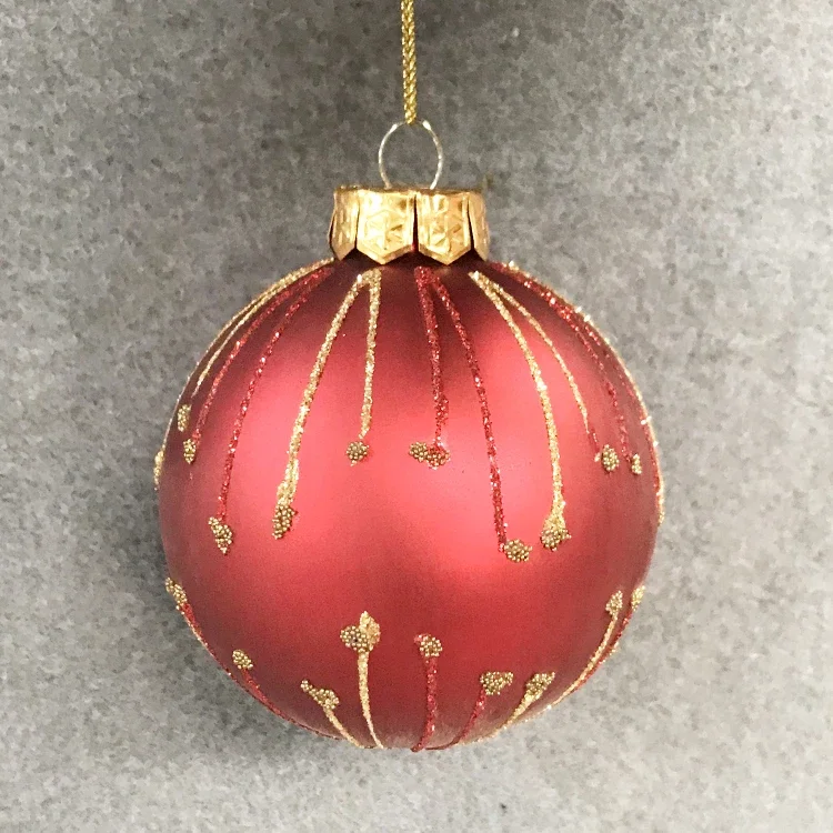 Christmas glass ball ornaments pendant gift foreign trade store layout creative gift 8cm firework painted ball