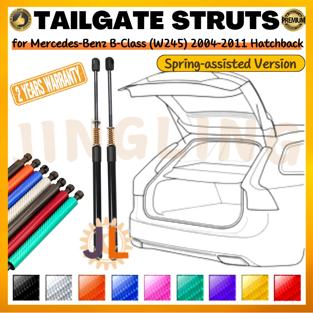 Qty(2) Trunk Strut for Mercedes-Benz B-Class (W245) 2004-2011 Hatchback Spring-assisted Version Rear Tailgate Lift Support Shock