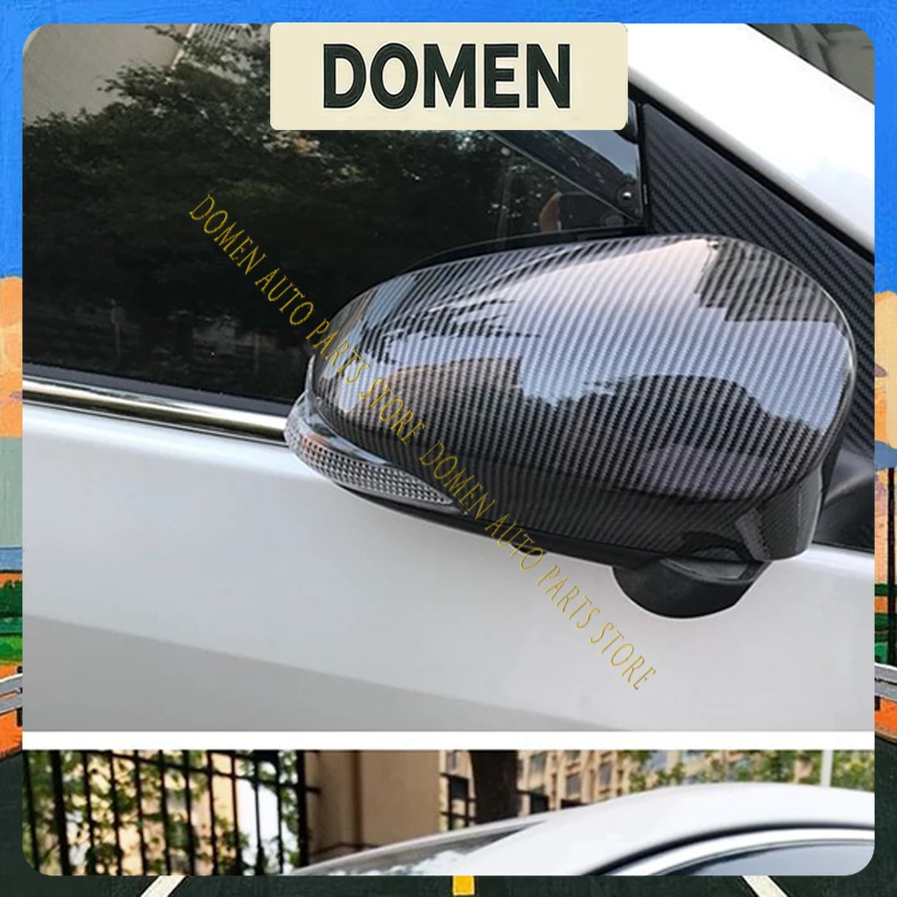 DOMEN For Toyota Avensis 2015 2016 2017 2018 2019 CARBON LHD Car Side Door rearview mirror Cover Trim Sticker Car Styling Access