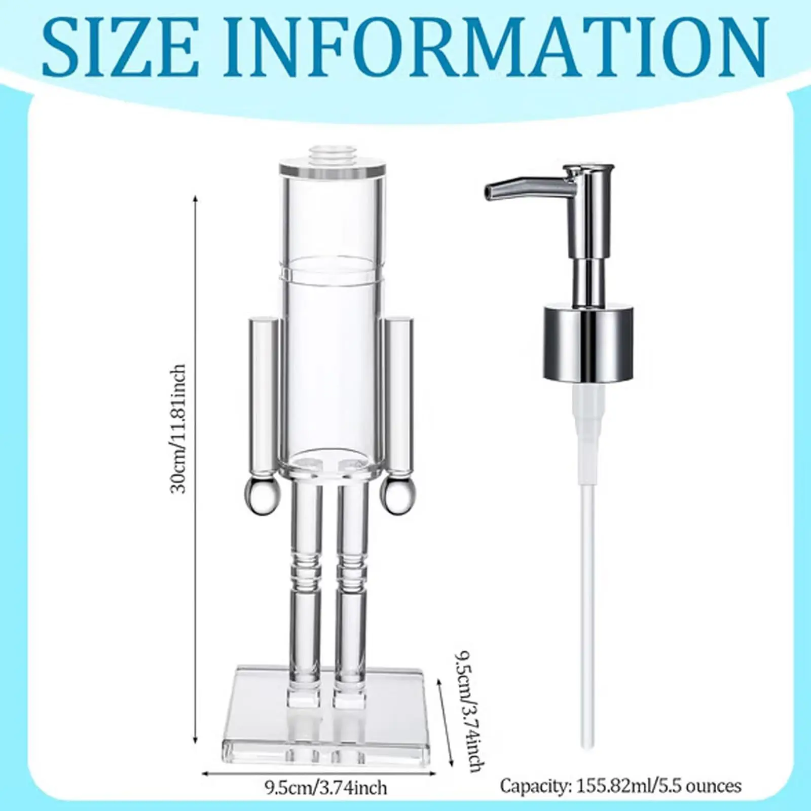 Nutcracker Design Soap Dispenser Plastic Pump for Home Bathroom Use with 155 Milliliter Capacity and Compact Size