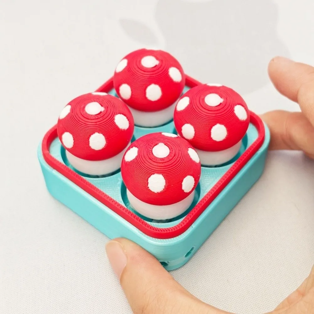Keyring Mushroom Finger Button Clicker Clicking Pressure Cute Fidget Keychain Clicker Fidget Office Relaxation