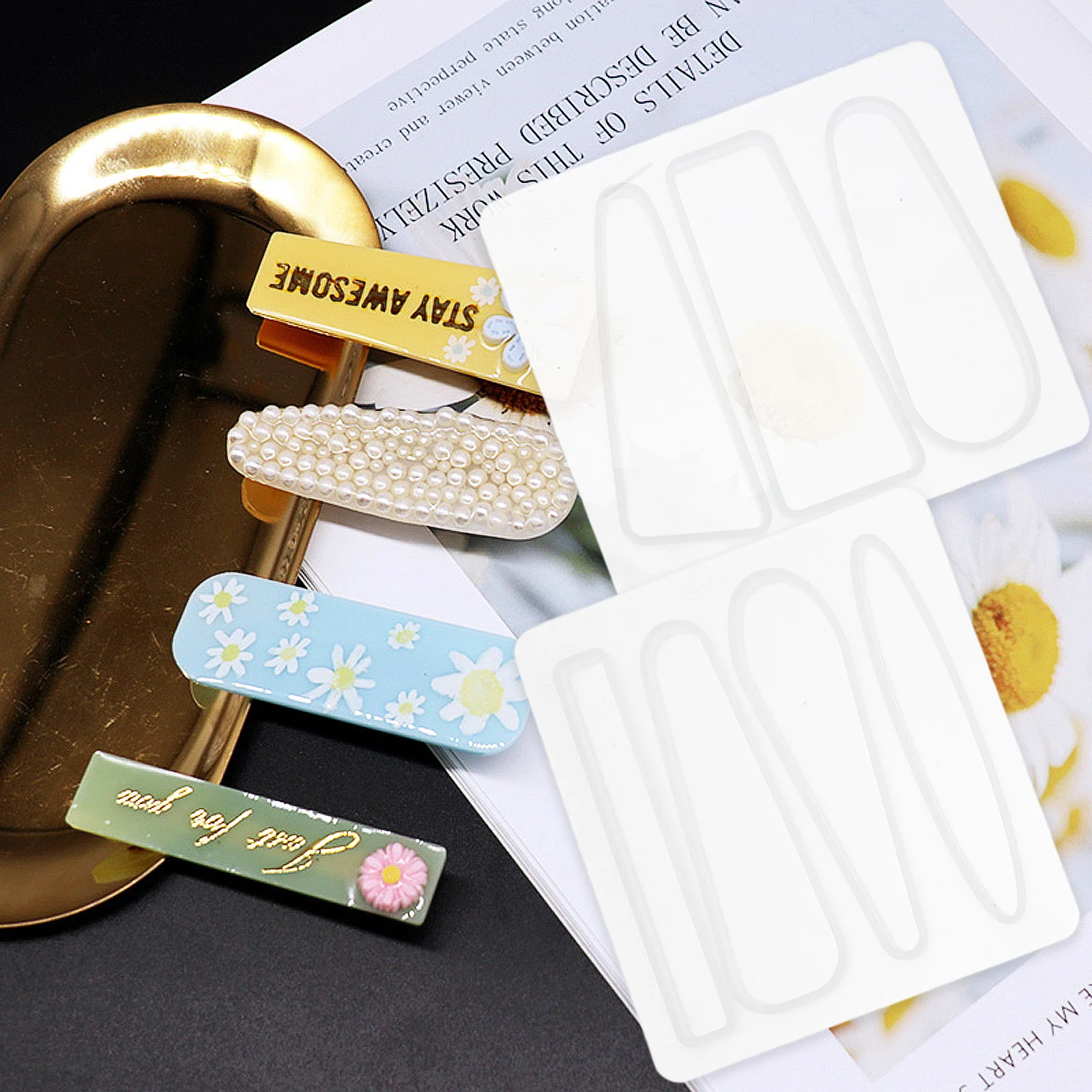 

14 шт., силиконовая форма премиум-качества, заколка для волос, сделай сам, изготовление ювелирных изделий, гибкая, легко снимается, устойчивая к разрыву, прочная