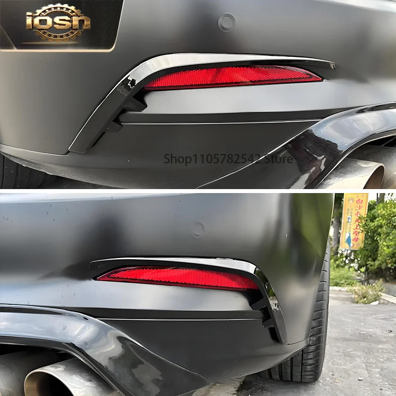 IOSN 2Pcs Car Rear Lamp Eyebrow Eyelid Protection Film Cover ABS Glossy Black Stickers For Ford Focus MK4/4.5 ST/ST-LIne Wagon