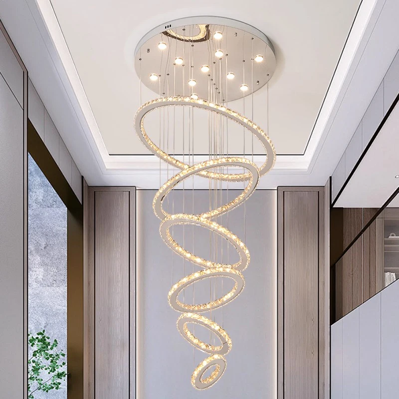 

Modern home decoration crystal chandelier, stair Pendant lamp, living room Pendant lights, interior lighting