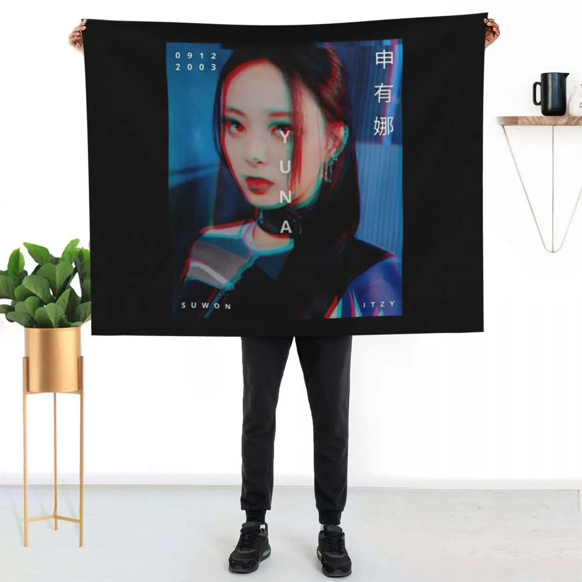 ITZY Yuna Voltage Era Throw Blanket wednesday Sofas Shaggy Luxury Thicken for sofa Flannel Blankets