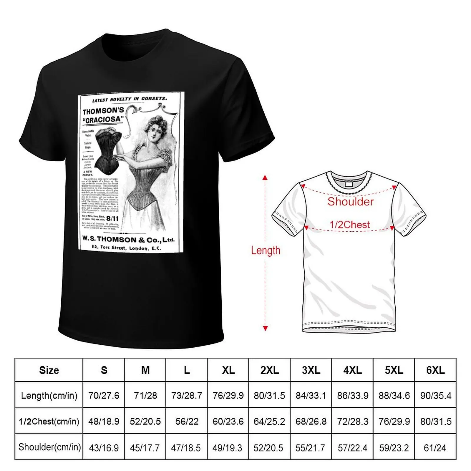 Vintage Thomson's Corsets advert T-Shirt Soft Lightweight Cotton T-Shirt
