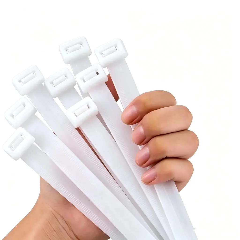Heavy Duty Cable Ties Nylon Zip Ties High Toughness Wire Organizer Bundle Straps for Network Cables Pipes 100Pcs