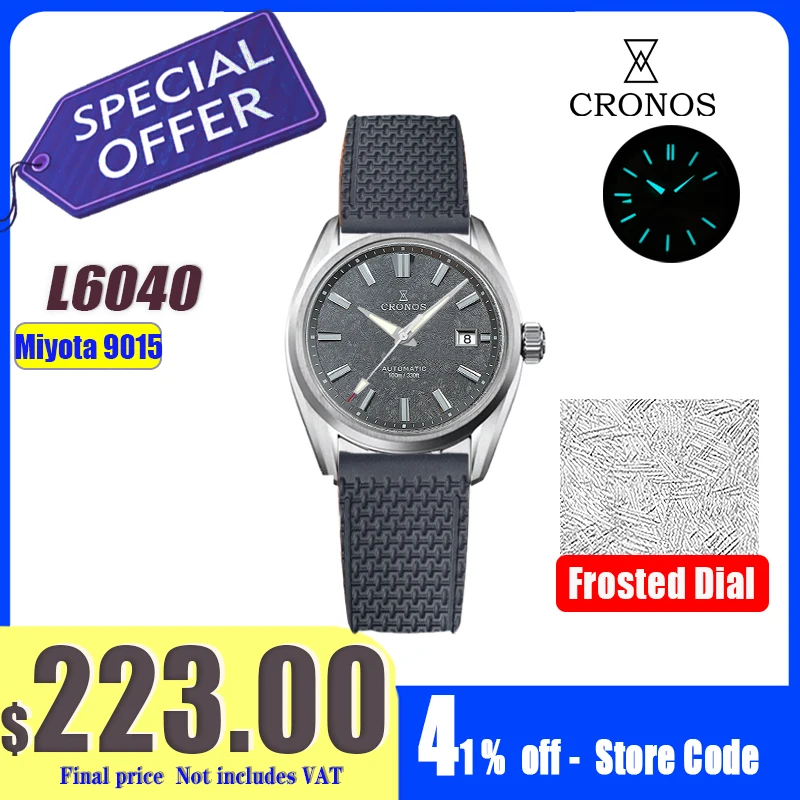 

Cronos новые 39 мм текстура роскошные мужские деловые деловые часы Miyota 9015 PT5000 SW200 автоматические механические водонепроницаемые 100 м L6040 M
