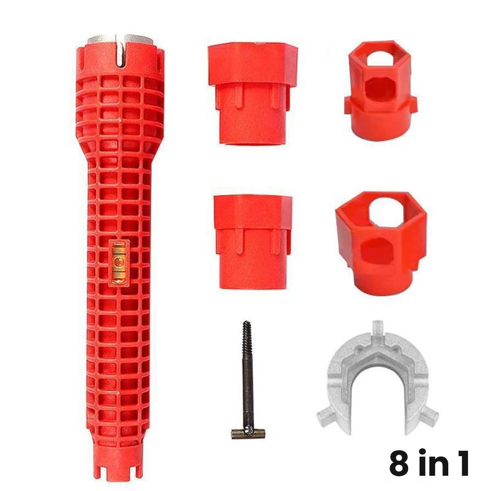 8-in-1 Multi-Function Sink & Faucet Repair Wrench Durable ABS Anti-Slip Long Handle for Kitchen & Bathroom Plumbing