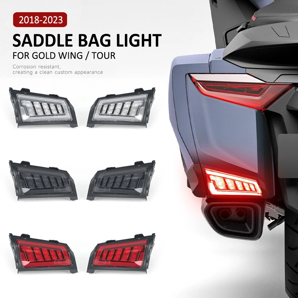 For Honda Goldwing Gold Wing GL1800 Tour 2018-2023 2022 2021 Motorcycle Rear Saddlebag Saddle Bag Turn Signal LED Lights Lamp