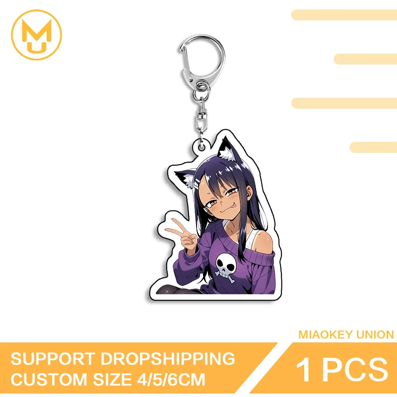 Cute Cat Ears Girl Nagatoro San Ingenious Edgy Waterproof Advance Guard Double Sided Keyring Enchanting Costumes Jewelry