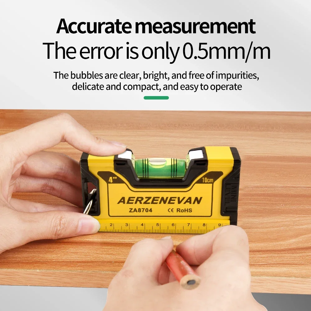 105mm Tragbare Magnetische Taschenwasserwaage Hochpräzise Aluminium-Konstruktion Libelle-Wasserwaage Horizontalwaage