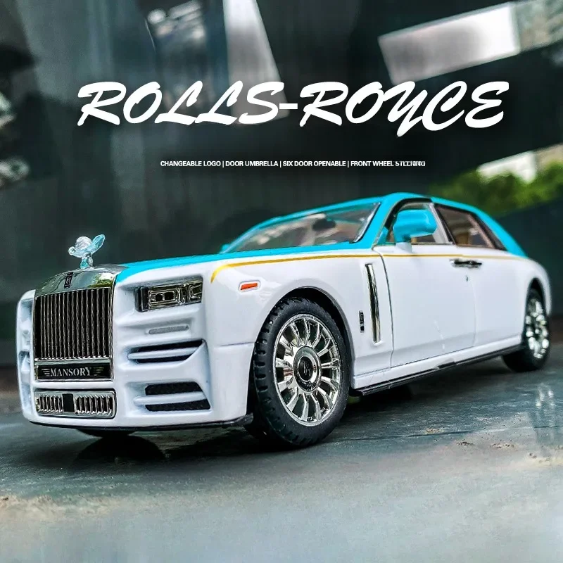 1/24 Rolls Royce Phantom Supercar Model Sound Light Children Boy Man Birthday Gift Toy Vehicle Collection Miniature Voiture