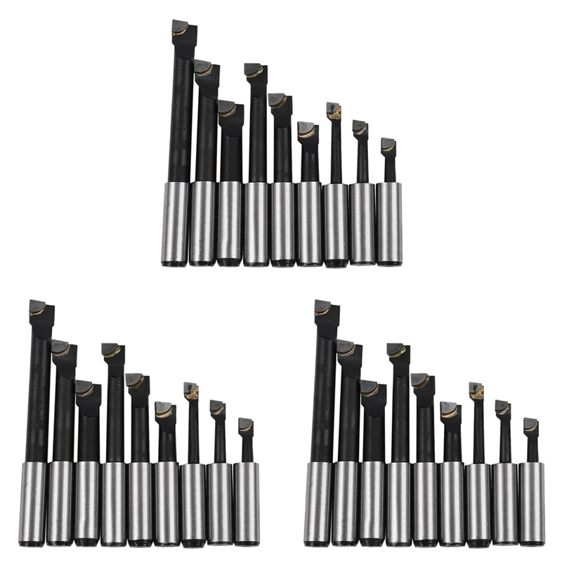 

27Pcs Durable Hard Alloy Shank Boring Bar Set Carbide Tipped Bars 12Mm For 2 Inch 50Mm Boring Head For Lathe Milling