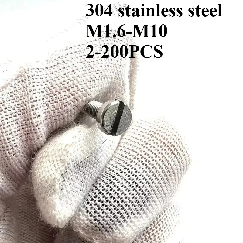 2/200pcsM2 M3 M4 M5 M6 Slotted Cheese Pan Head Screws 304 Stainless Steel Metric Thread Bolts Anti Rust Fasteners for DIY Repair