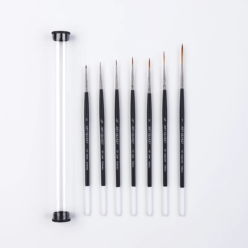 

ArtSecret 157 7pcs Set Fine Pointed Liner Longliner Detail Painting Brushes Watercolor Acylic Paint