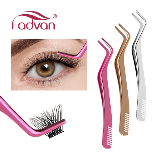 Imagen 1 del producto Pinzas de pestañas antiestáticas de acero inoxidable, herramientas de maquillaje, 1 ud.