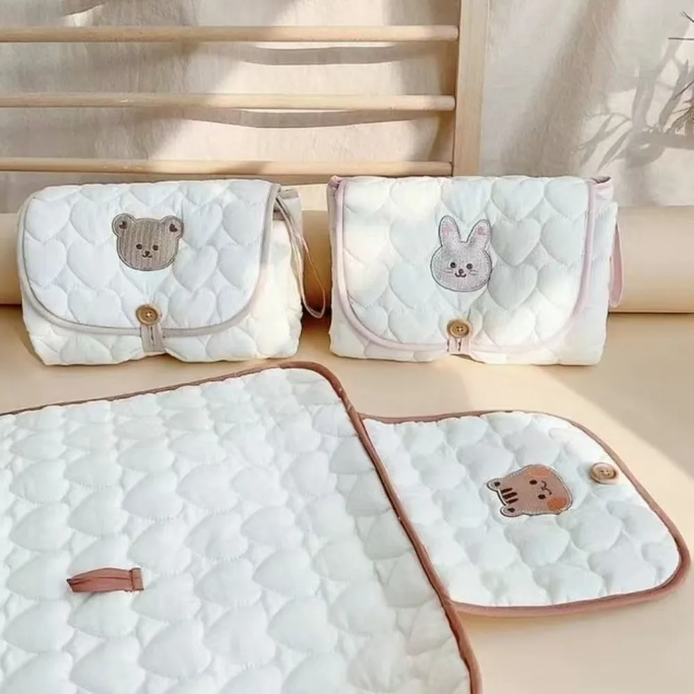 Bear Diaper Changing Pad Multifunctional Cotton Baby Changing Pad Newborn Travel Changing Station Detachable