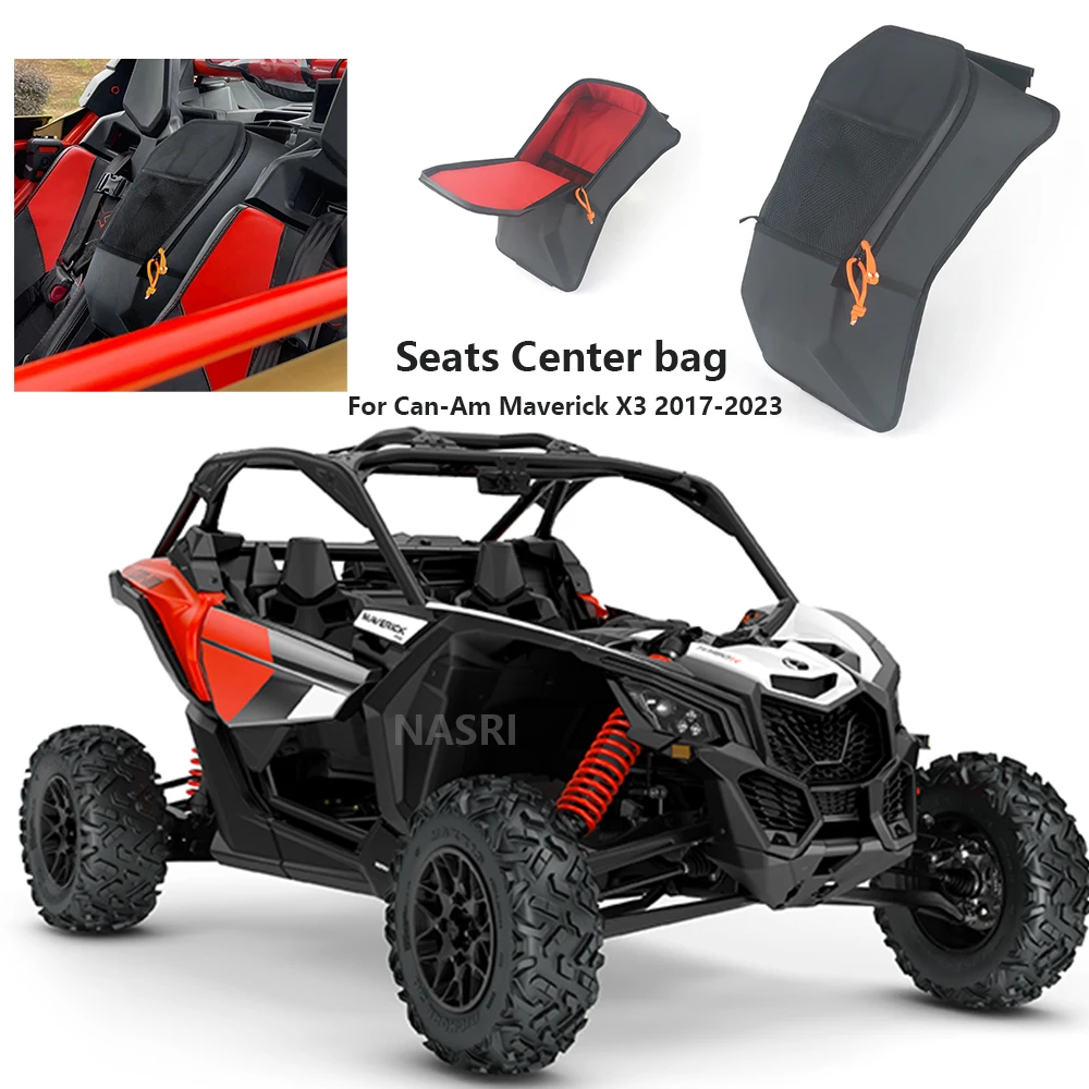 

For Can-Am Maverick X3 XRS XDS Turbo R Max 2017-2023 Seat Center Shoulder Console Storage Cargo Bag Box Between Seat Storage Bag