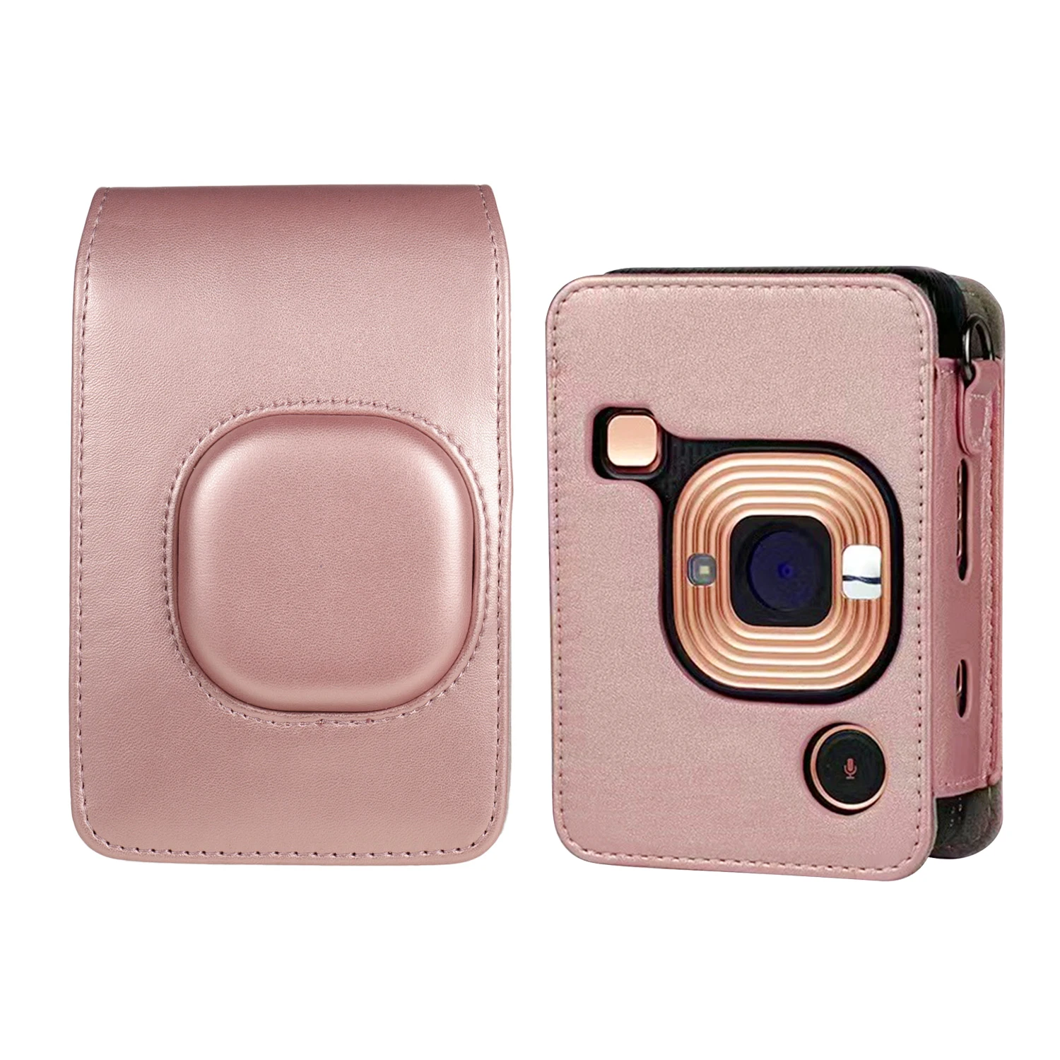 Compact Size Instant Camera Case Bag PU Leather with Shoulder Strap Compatible with Fujifilm Fuji Instax mini LiPlay