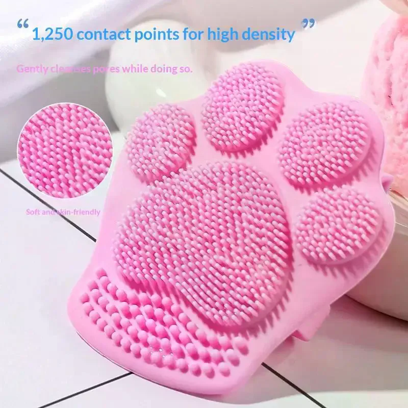 1Pcs Cat Paw Silicone Facial Cleansing Brush Soft Elastic Face Scrubber Deep Pore Exfoliating Makeup Brush Skin Care Beauty Too