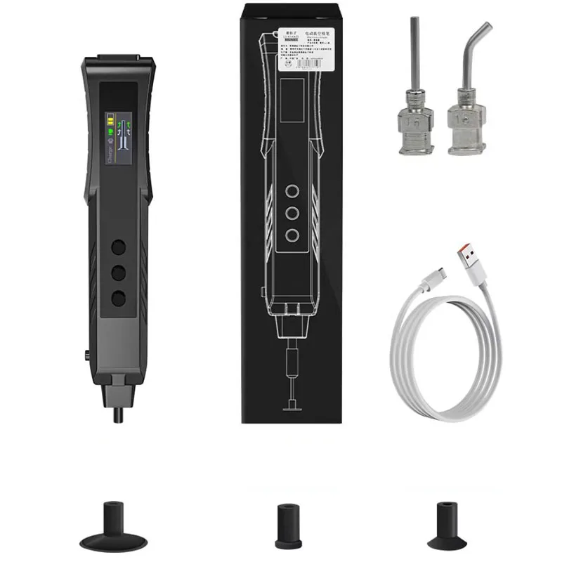 Wireless Anti-static SMT IC Chip Pickup Tool with LED Light, TFT Color Screen - Portable Electric Vacuum Suction Pen Set
