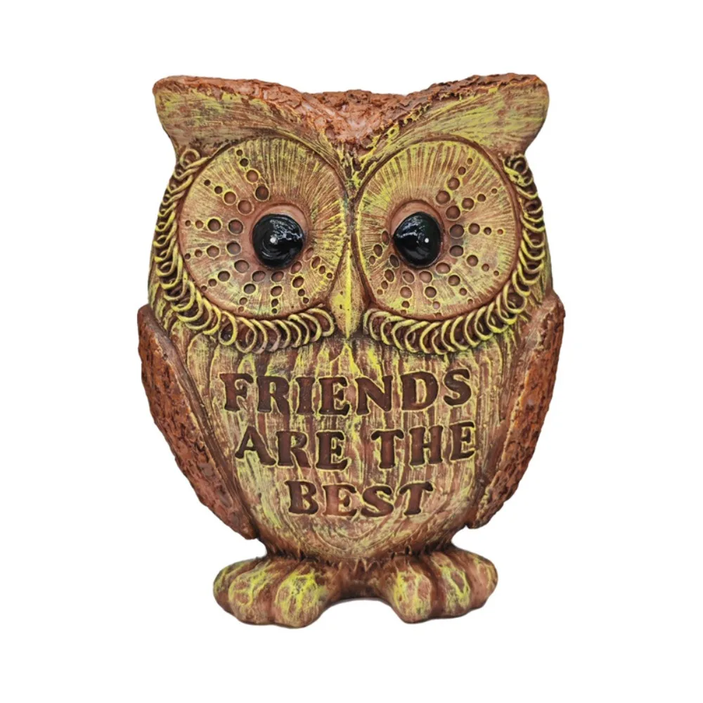 

Creative Resin Owl Statue Vivid Retro Animal Sculpture Cute Desktop Ornament Living Room
