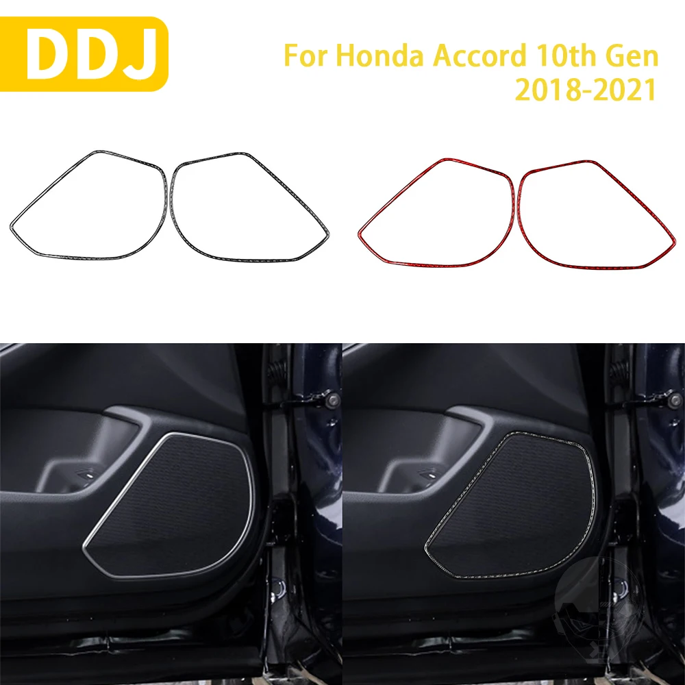 

For Honda Accord 10th Gen 2018 2019 2020 2021 Accessories Carbon Fiber Car Interior Door Sound Frame Trim Sticker Decoration