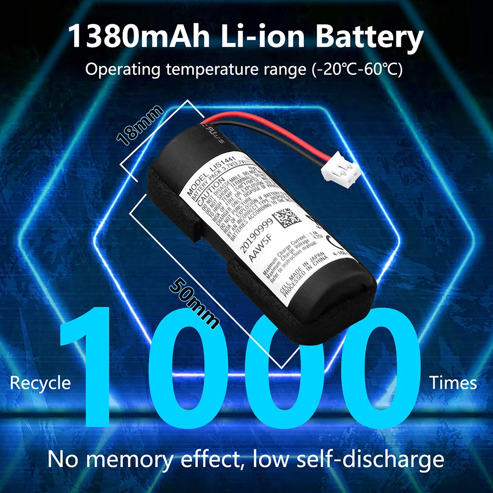 OSTENT-LIS1441 بطارية ليثيوم قابلة للشحن ، 3.7 فولت ، 1380 مللي أمبير ، لسوني بلاي ستيشن 3 ، PS3 ، وحدة تحكم الحركة ، اليد اليمنى