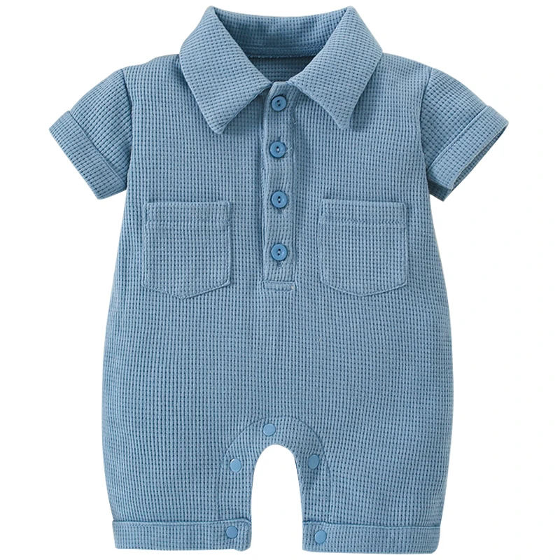 Summer Newborn Boy Clothes 0 To 3 Months Korean Fashion Casual Cotton Short Sleeve Jumpsuits Toddler Romper Baby Stuff BC812