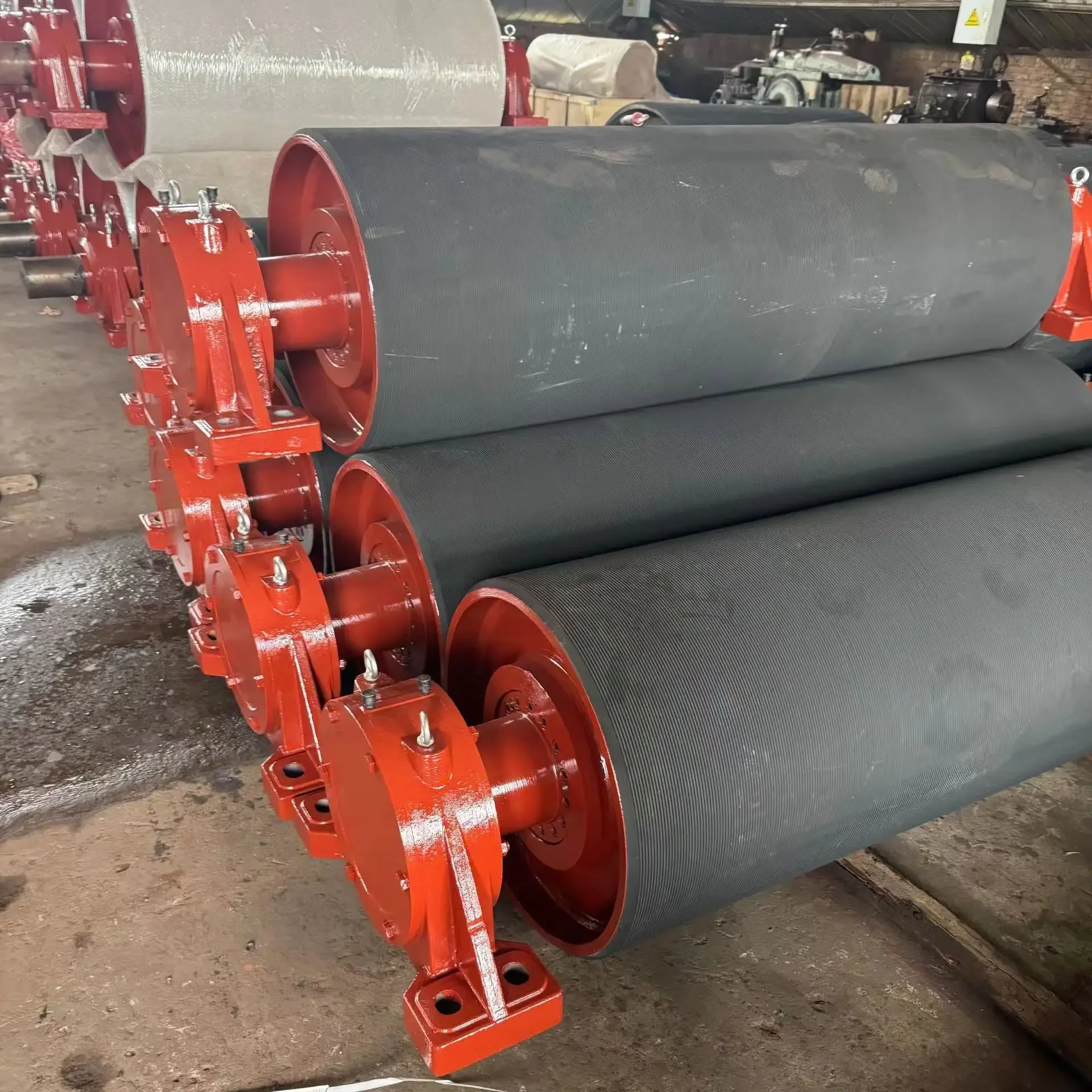 Durable Rubber Coated Belt Conveyor Drum for Mining Applications