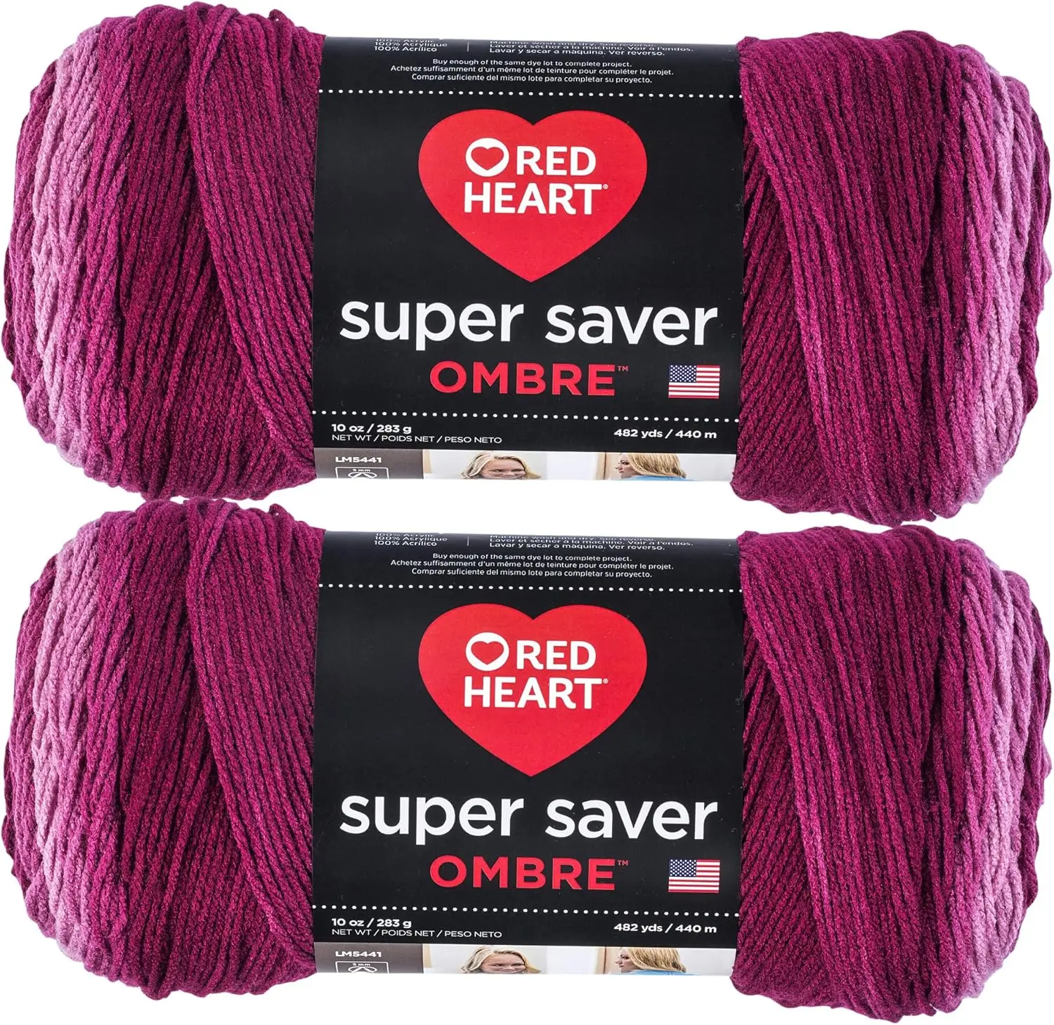 

Супервыгодный набор пряжи Super Saver Jumbo Anemone Ombre - 2 упаковки по 283 г/10 унций, акрил, 4 нити средней толщины, 482 ярда для вязания крючком и спицами