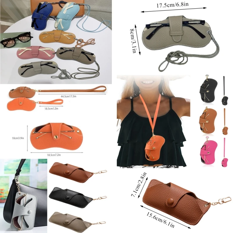 Étuis pour Lunettes de Soleil, Boîte à Lunettes, Juste, Sac de Rangement, observateur, Portable, à la Mode, avec Lanière, 1 Pièce